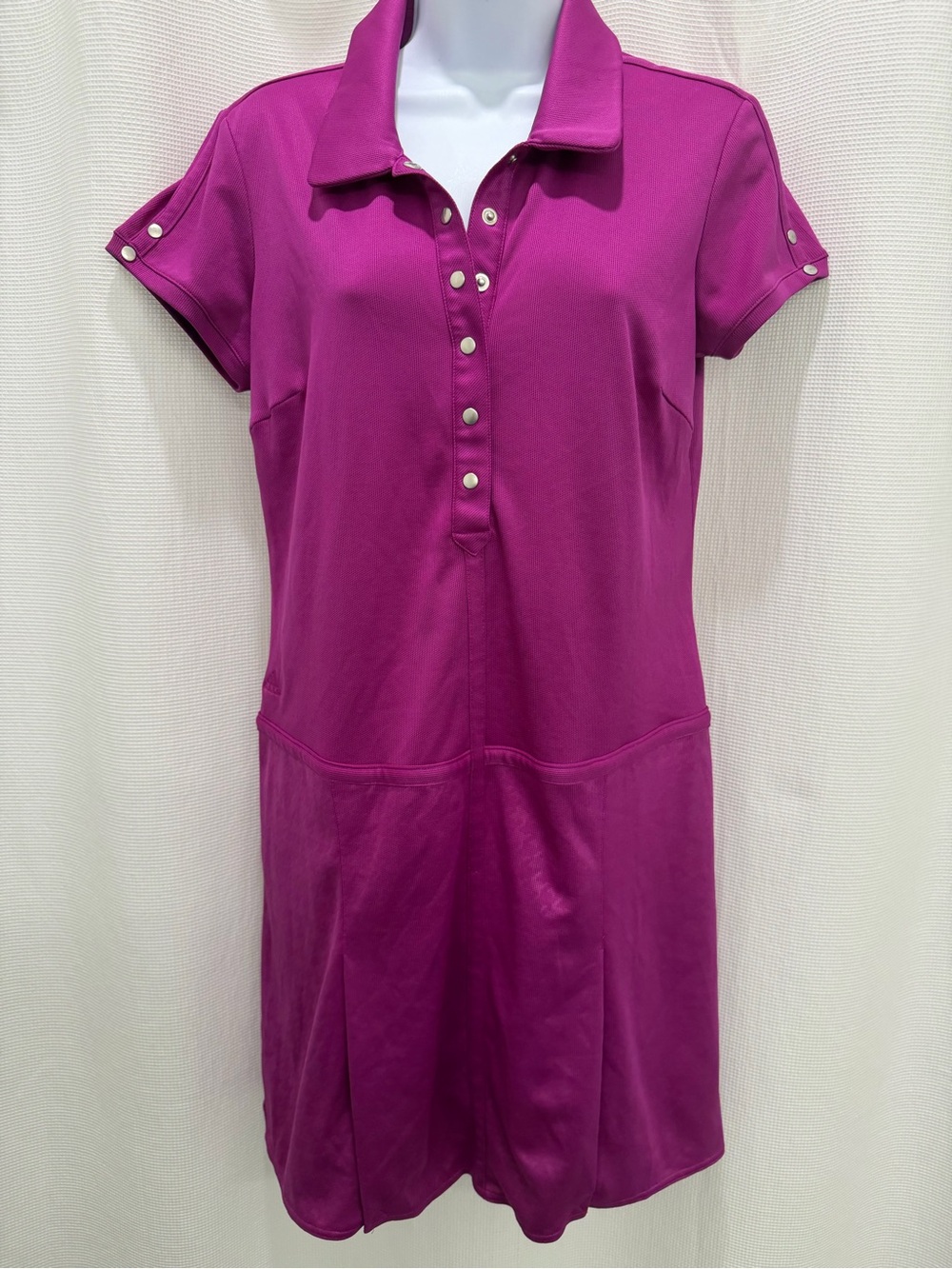 Adidas Magenta Polo Dress with Houndstooth Skirt - Picture 10 of 13